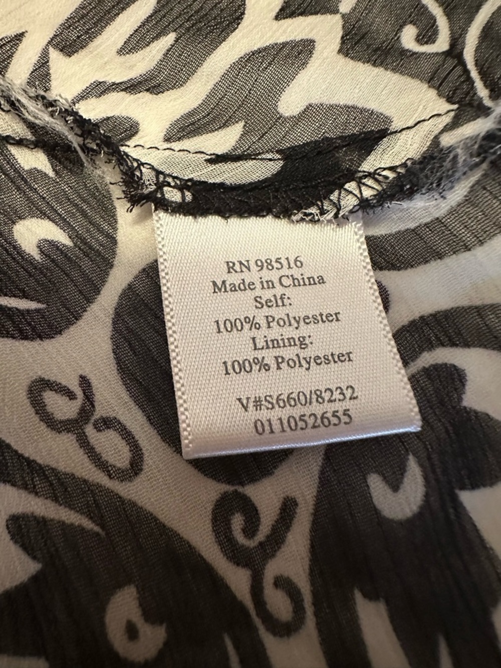 Coldwater Creek Black and White Printed Kimono - Picture 9 of 11
